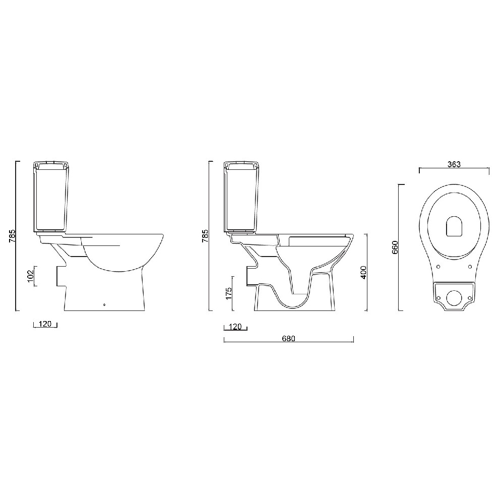 Унитаз компакт безободковый GURAL Carmina Slim с Soft Close CA48KLZ00&CA09RZV00