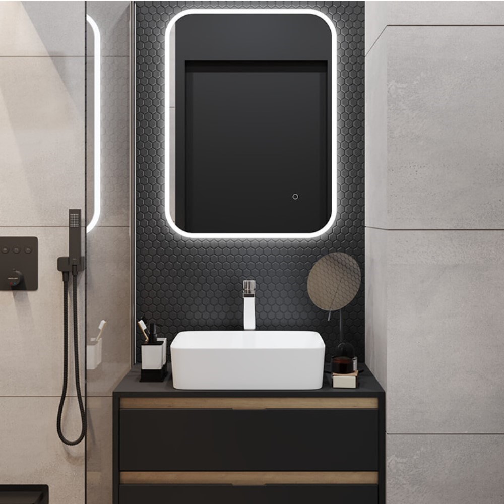 Зеркало прямоугольное EXCELLENT Lumiro 80x60 (белый мат)