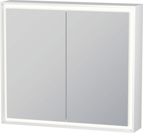 Зеркало L-Cube 80х70 см, шкафчик, с подсветкой