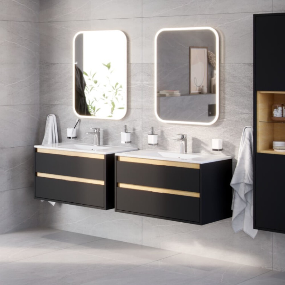 Зеркало прямоугольное EXCELLENT Lumiro 80x50 (белый мат)