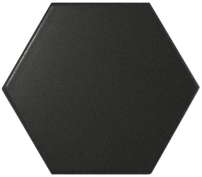 Керамическая плитка 21909 Scale Hexagon Black Matt 12,4x10,7