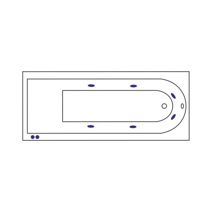 Ванна ACTIMA Aurum Slim 150x70 "HYDRO" (хром)