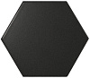 Керамическая плитка 21909 Scale Hexagon Black Matt 12,4x10,7